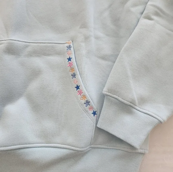 πβ΅οΈNew Pink Palm puff Chase the Sun Relaxed Hoodie in Sky Blue M - Picture 10 of 13